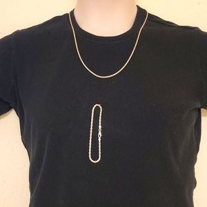 Silver Necklace and Bracelet Set